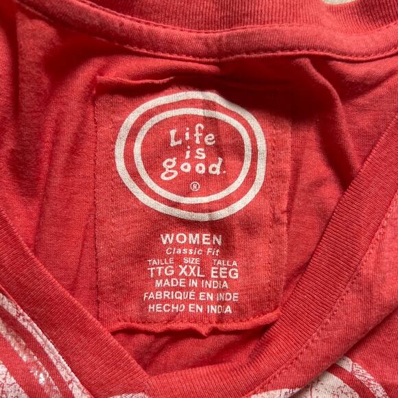 NWT Life Is Good Red Women T-Shirt Size 2XL - Picture 2 of 6